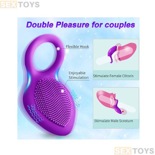 Vibrating Cock Ring Rechargeable Silicone Stretchy Penis Rings