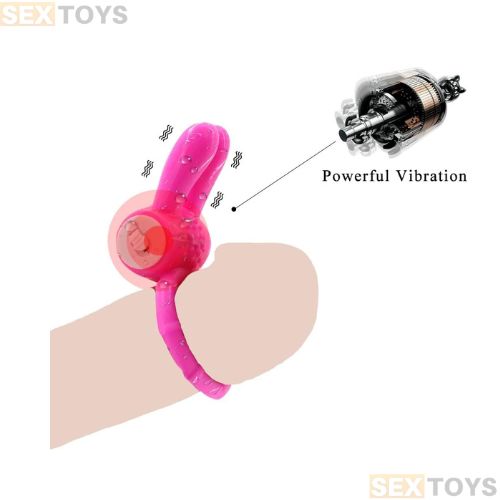 Silicone Vibrating Cock Ring with Rabbit Ears