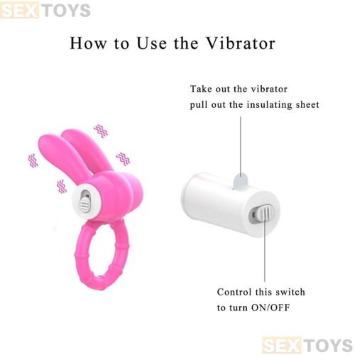 Silicone Vibrating Cock Ring with Rabbit Ears