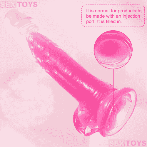 7 Inch Transparent Dildo Pink