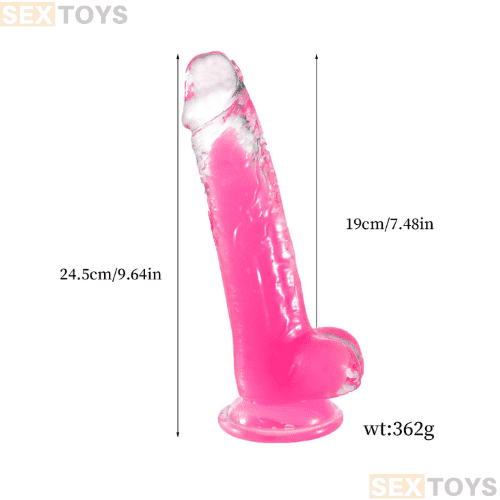 7 Inch Transparent Dildo Pink