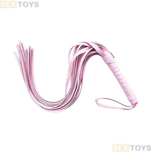 Leather Flogger Whip for Adult Pink