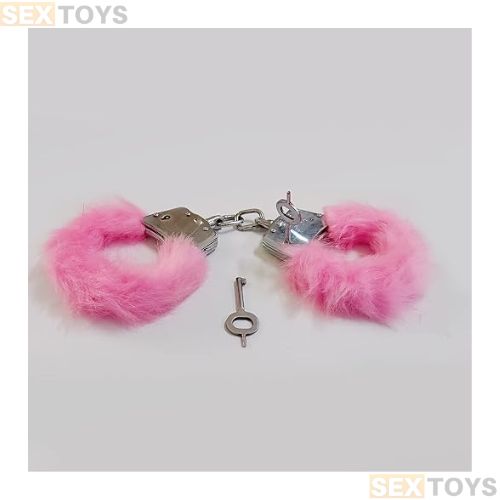 Pink Carbon Steel Toy Handcuff with 2 Keys